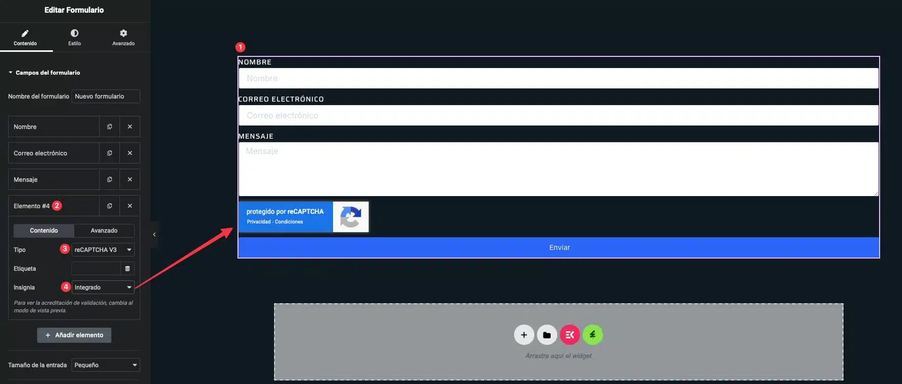 reCAPTCHA in Elementor Form
